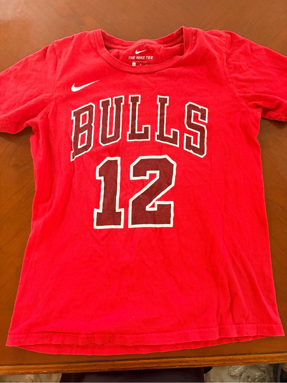 Nike Kids Red "BULLS" Number 12 Short Sleeve Tee
